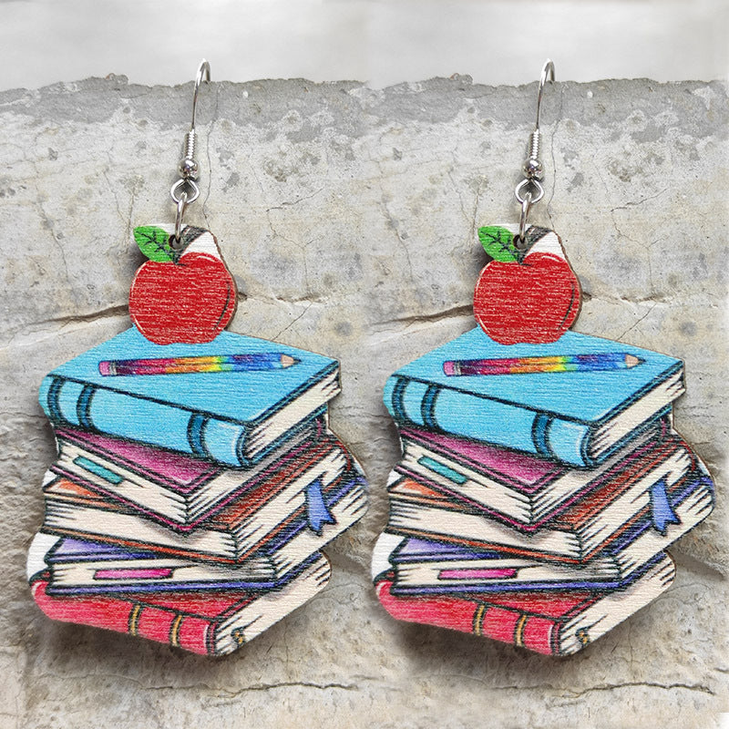 Wholesale Wooden teaching aid earrings